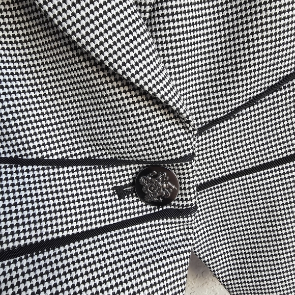 White House Black Market houndstooth stretch blazer sz 8 - Picture 9 of 10
